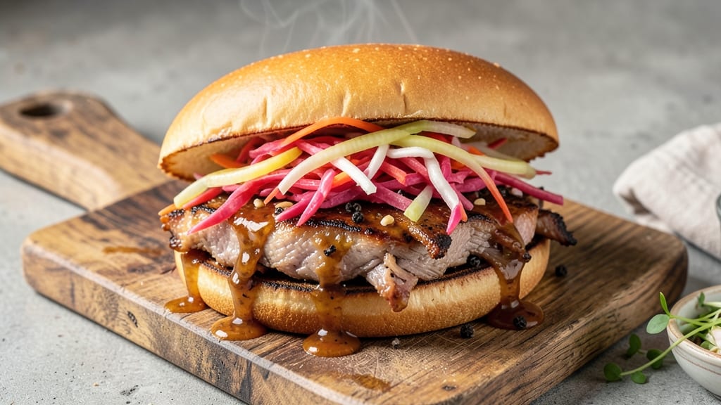 Carolina Style Pulled Pork Sandwich Recipe: Smoky Vinegar-Braised Tenderness with Celery Crown Crunch