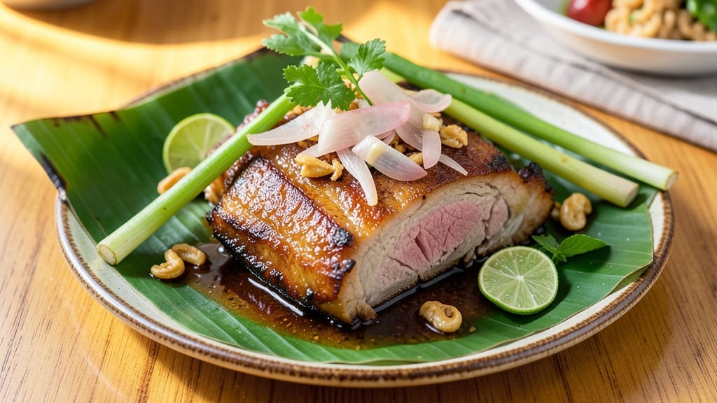 Cambodian BBQ Pork Recipe: Lemongrass-Kissed Crispy Edges and Silky Meat
