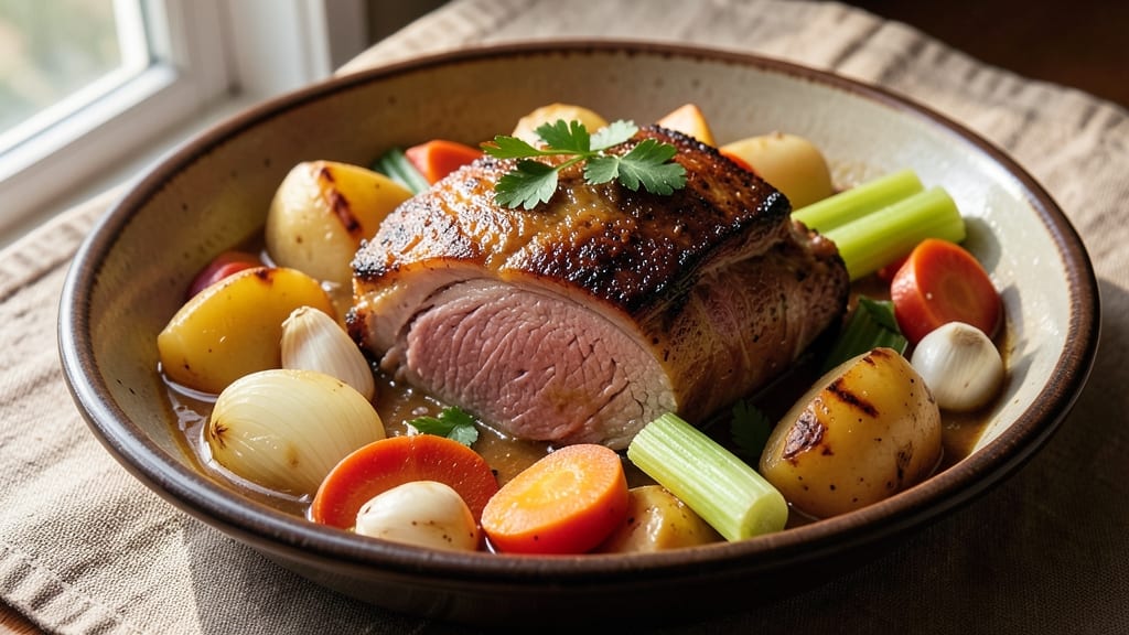 Crock Pot Pork Roast With Potatoes and Vegetables Recipe: One-Pot Hearty Meal in 6 Hours