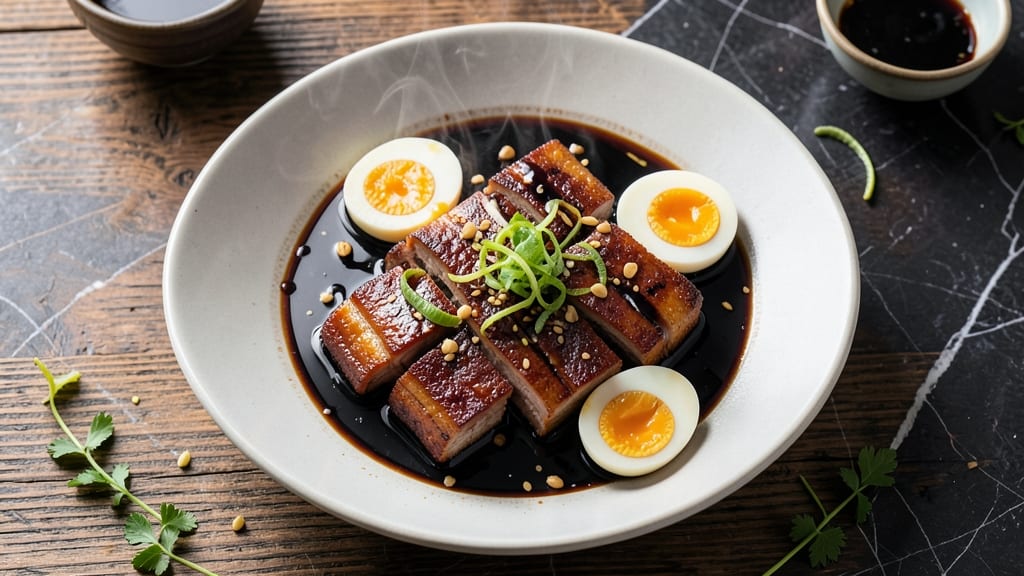 Chinese Pork Adobo with Egg Recipe: Silky Egg-Curdled Sauce Over Tender Pork