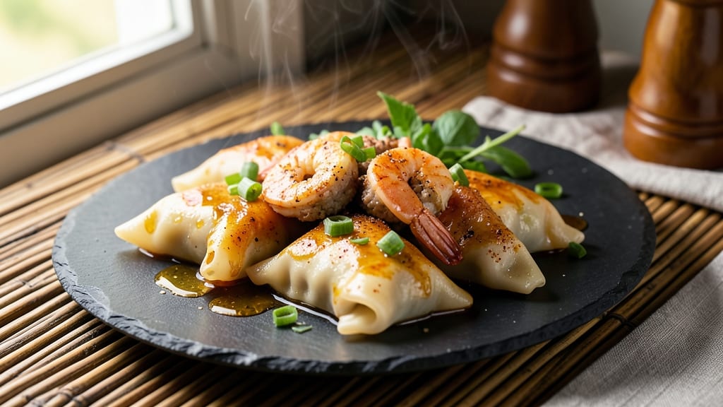 Chinese Pork and Shrimp Siomai Recipe: Steamed Dumplings With Five-Spice Gloss